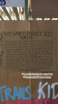 Trans Kids deserve Better display through a window