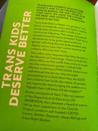 A picture of the Trans Kids deserve better page of the catalogue
