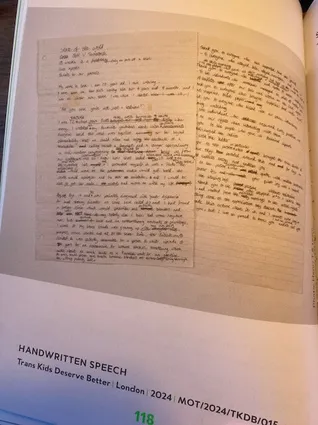 A handwritten speech