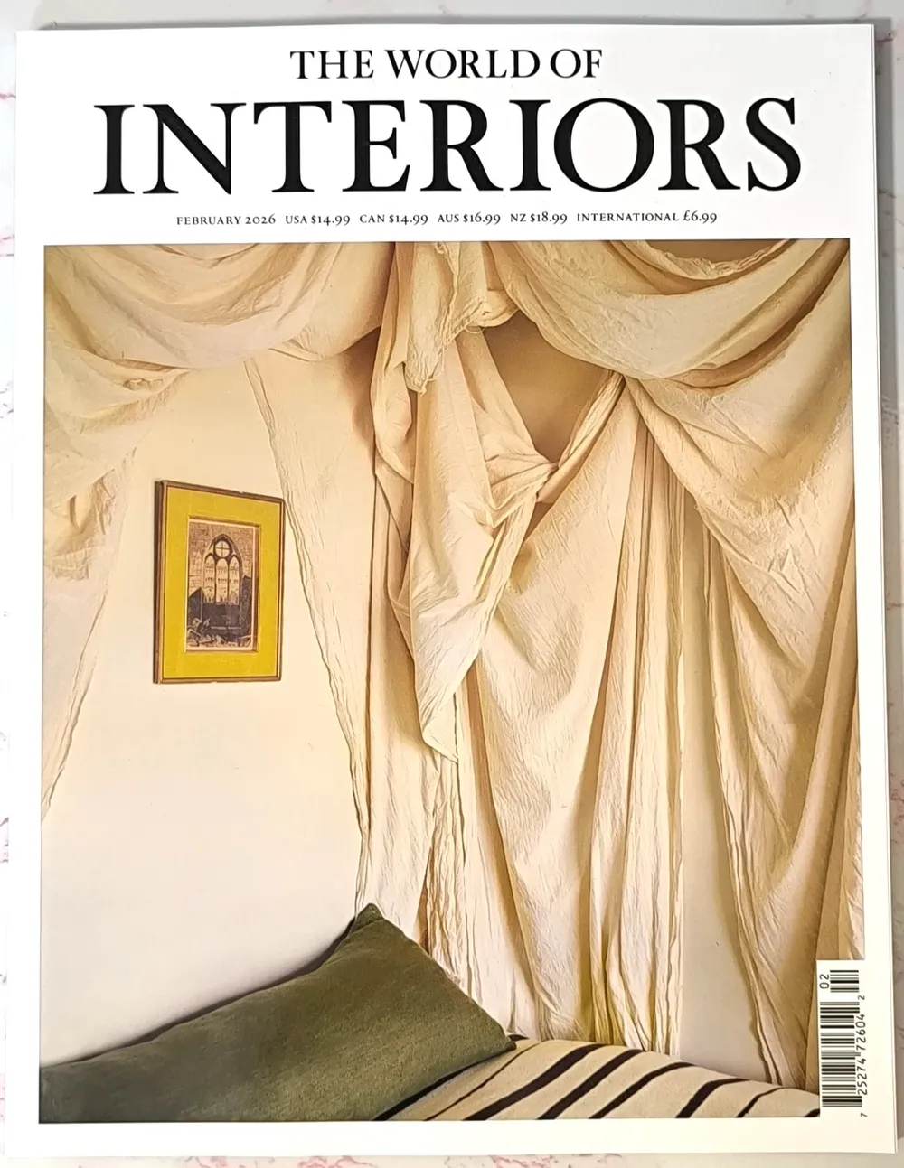 Front cover of magazine - World of Interiors February edition