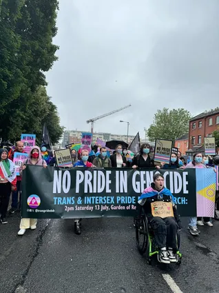 Trans and Intersex Pride anti-fascist bloc in Dublin Pride